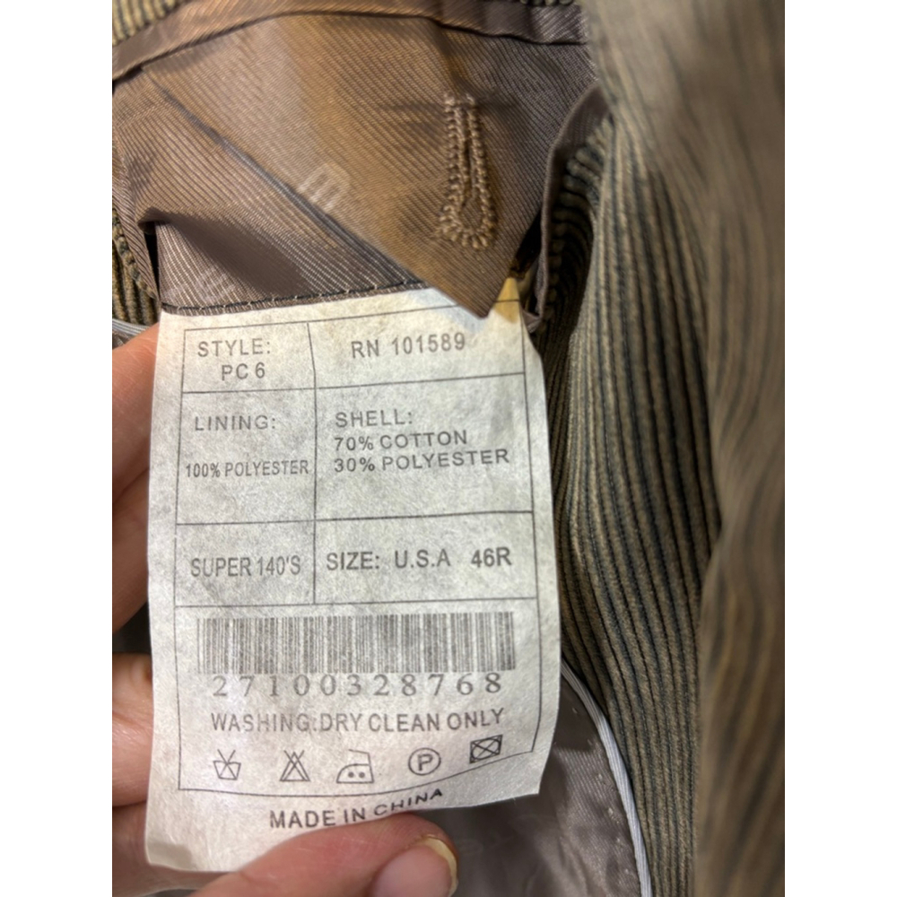 Men's Elite Eddie Domani Olive Green Corduroy Blazer 46R - Picture 9 of 14